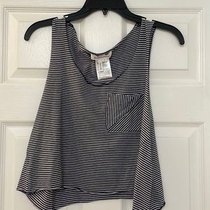 Cropped striped tank top